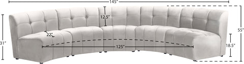 Yara Cream Velvet 5pc. Modular Sectional PC