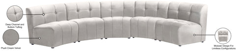 Yara Cream Velvet 5pc. Modular Sectional PC