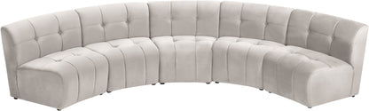 Yara Cream Velvet 5pc. Modular Sectional PC