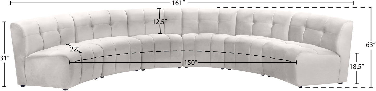 yara cream velvet 6pc. modular sectional pc