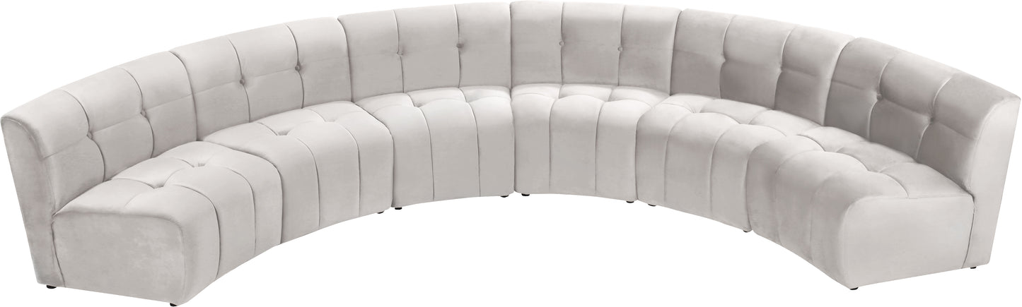 yara cream velvet 6pc. modular sectional pc