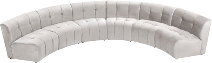 Yara Cream Velvet 6pc. Modular Sectional PC