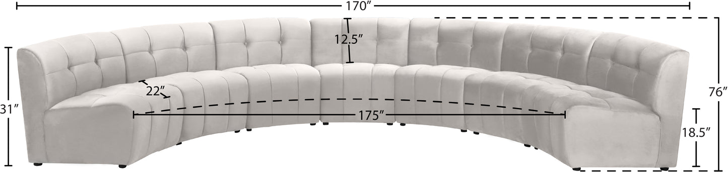 yara cream velvet 7pc. modular sectional pc