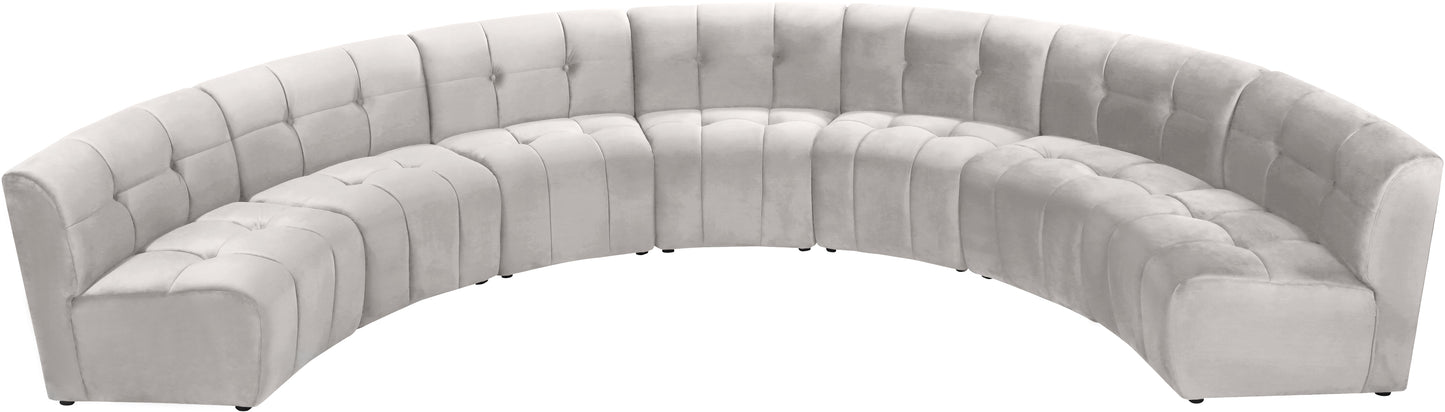 yara cream velvet 7pc. modular sectional pc