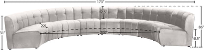 Yara Cream Velvet 8pc. Modular Sectional PC