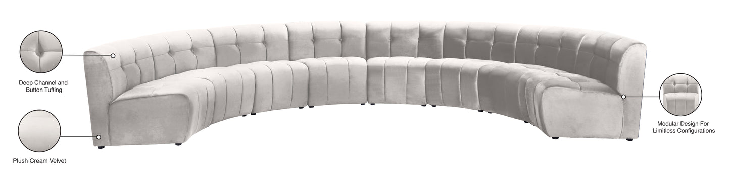 yara cream velvet 8pc. modular sectional pc