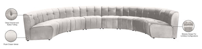 Yara Cream Velvet 8pc. Modular Sectional PC