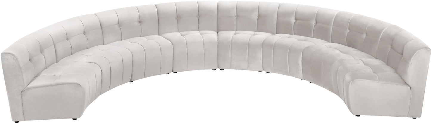 yara cream velvet 8pc. modular sectional pc