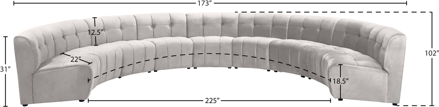 yara cream velvet 9pc. modular sectional pc