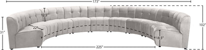 Yara Cream Velvet 9pc. Modular Sectional PC