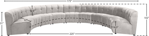 Yara Cream Velvet 9pc. Modular Sectional PC