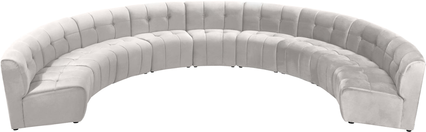 yara cream velvet 9pc. modular sectional pc