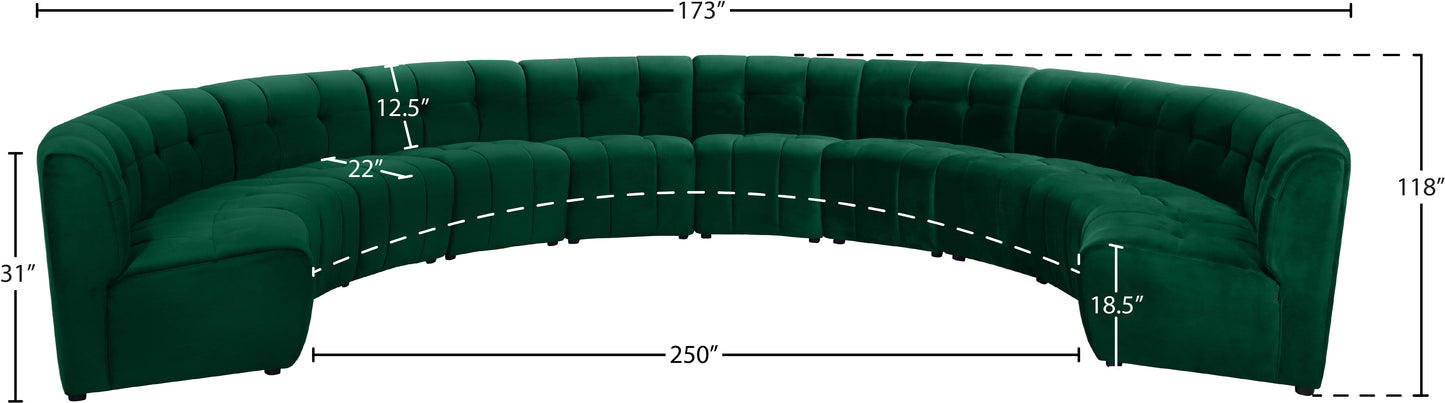 yara green velvet 10pc. modular sectional pc