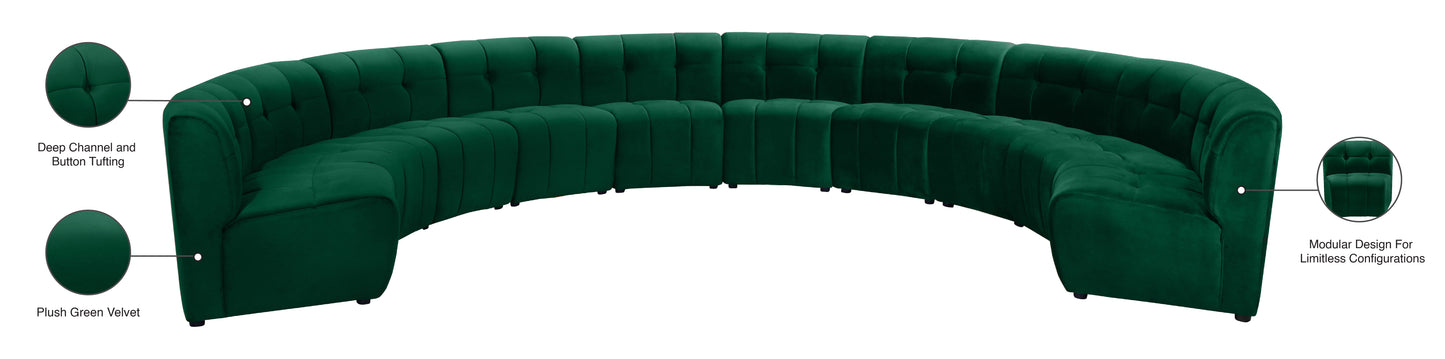 yara green velvet 10pc. modular sectional pc