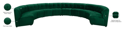 Yara Green Velvet 10pc. Modular Sectional PC