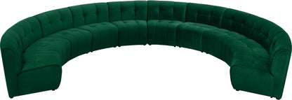 Yara Green Velvet 10pc. Modular Sectional PC