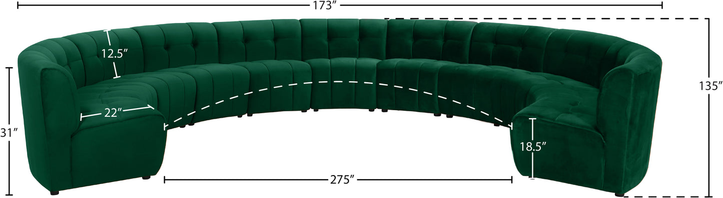 yara green velvet 11pc. modular sectional pc