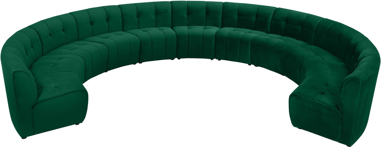 yara green velvet 11pc. modular sectional pc