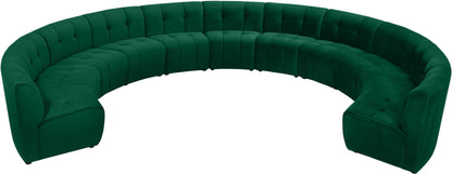 Yara Green Velvet 11pc. Modular Sectional PC