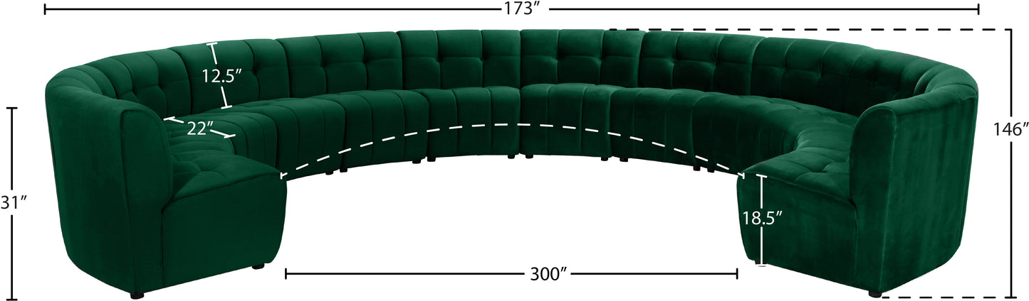 yara green velvet 12pc. modular sectional pc