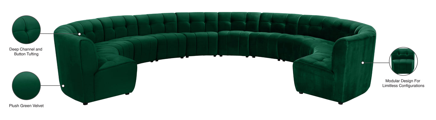 yara green velvet 12pc. modular sectional pc