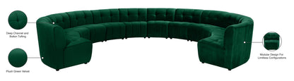 Yara Green Velvet 12pc. Modular Sectional PC