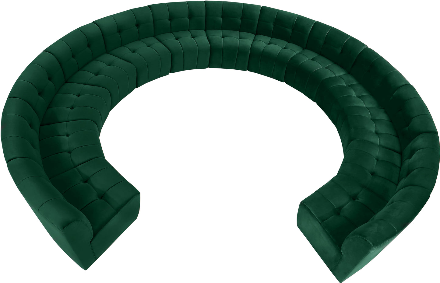 yara green velvet 13pc. modular sectional pc