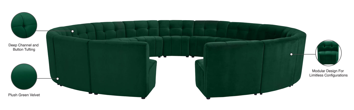 yara green velvet 15pc. modular sectional pc