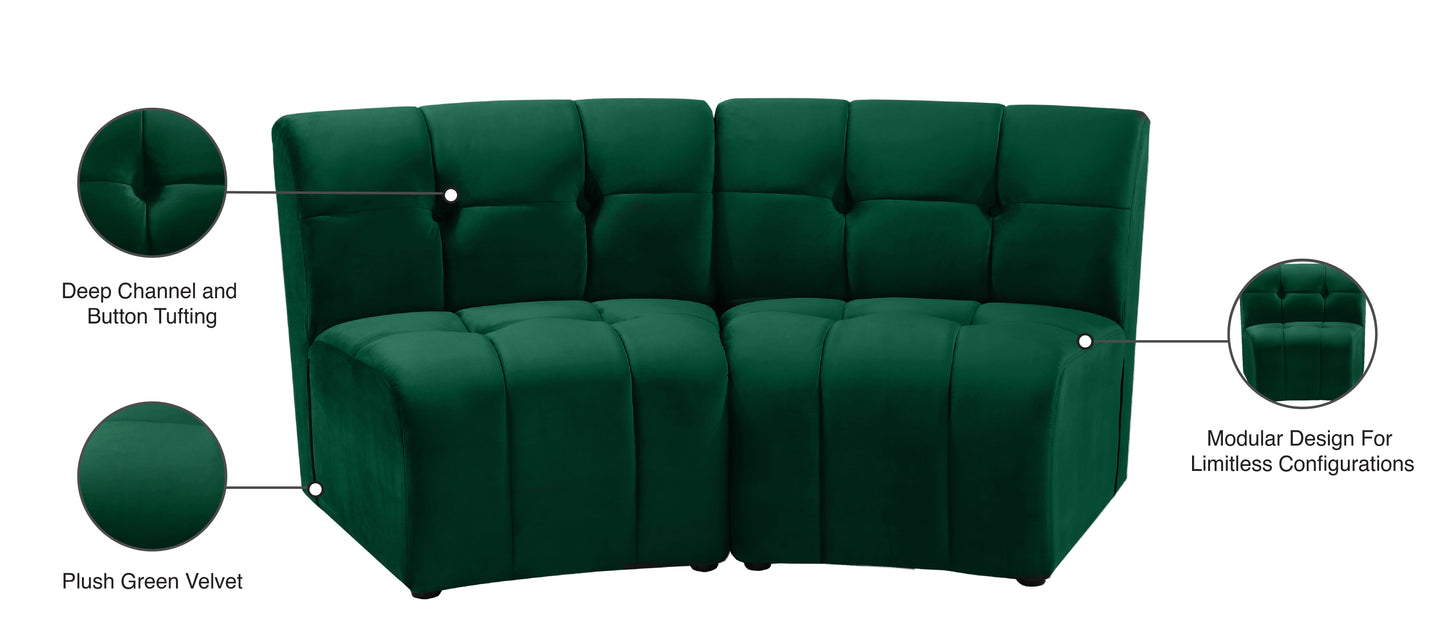 yara green velvet 2pc. modular sectional pc