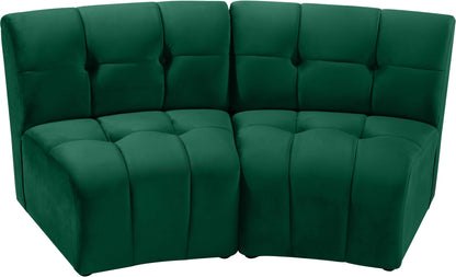 Yara Green Velvet 2pc. Modular Sectional PC