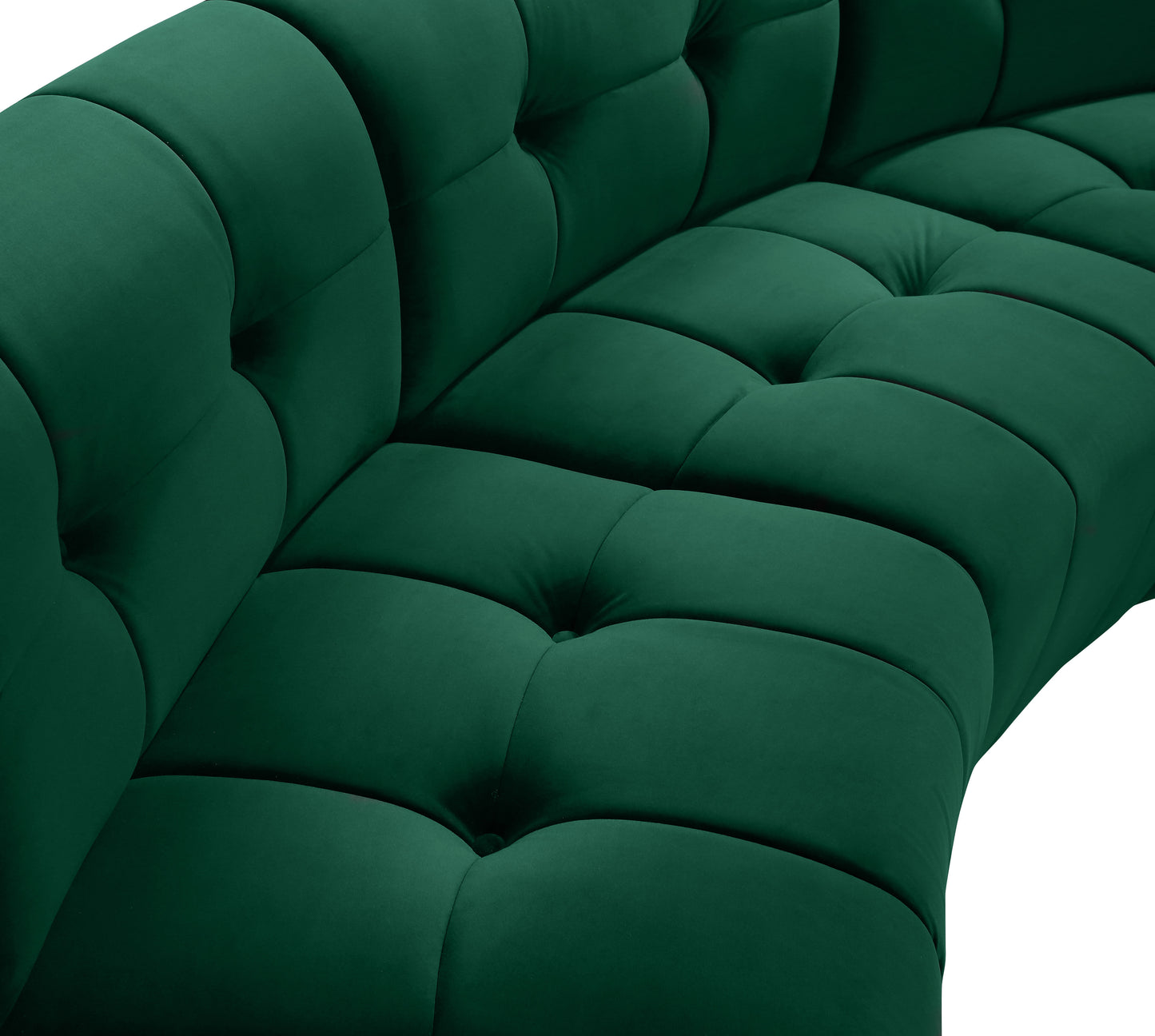 yara green velvet 2pc. modular sectional pc