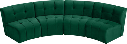 Yara Green Velvet 4pc. Modular Sectional PC