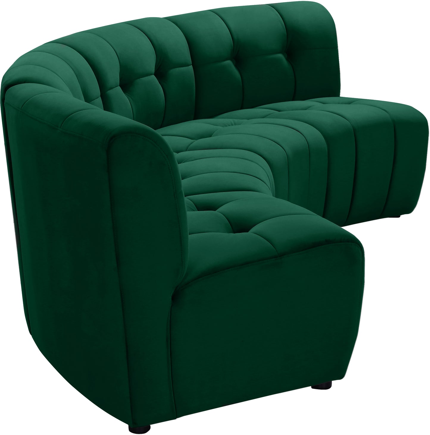 yara green velvet 4pc. modular sectional pc