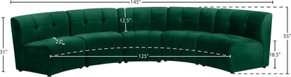 Yara Green Velvet 5pc. Modular Sectional PC