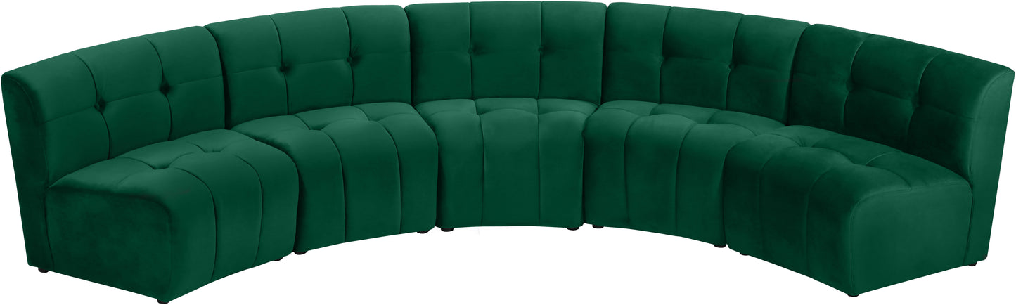 yara green velvet 5pc. modular sectional pc