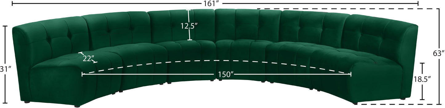 yara green velvet 6pc. modular sectional pc