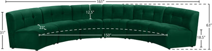 Yara Green Velvet 6pc. Modular Sectional PC