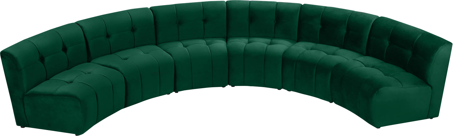 yara green velvet 6pc. modular sectional pc