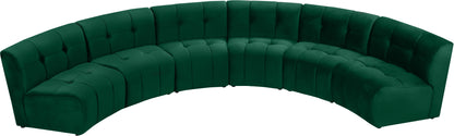 Yara Green Velvet 6pc. Modular Sectional PC