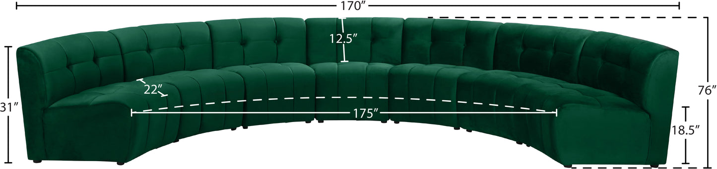 yara green velvet 7pc. modular sectional pc