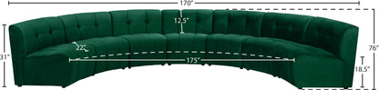 Yara Green Velvet 7pc. Modular Sectional PC