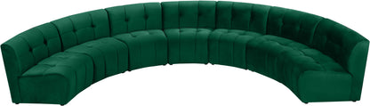 Yara Green Velvet 7pc. Modular Sectional PC