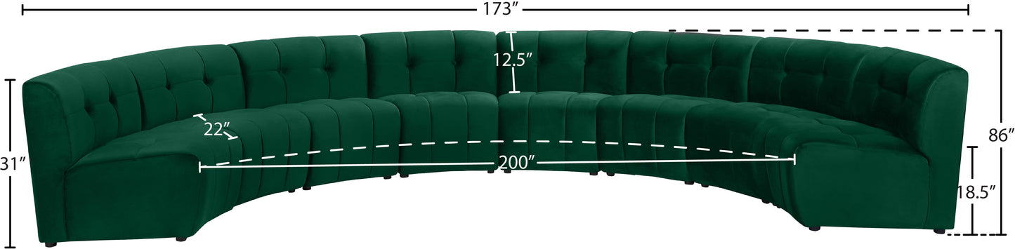 yara green velvet 8pc. modular sectional pc