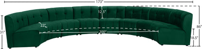 Yara Green Velvet 8pc. Modular Sectional PC