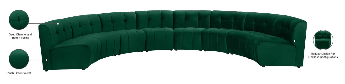 yara green velvet 8pc. modular sectional pc