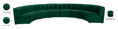 Yara Green Velvet 8pc. Modular Sectional PC