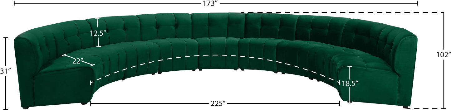 yara green velvet 9pc. modular sectional pc