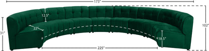 Yara Green Velvet 9pc. Modular Sectional PC