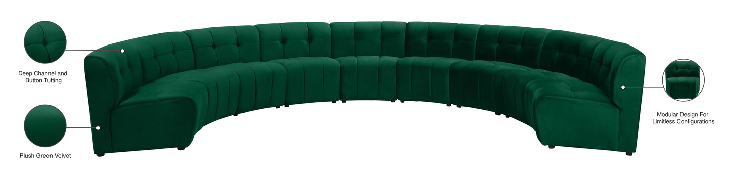 yara green velvet 9pc. modular sectional pc