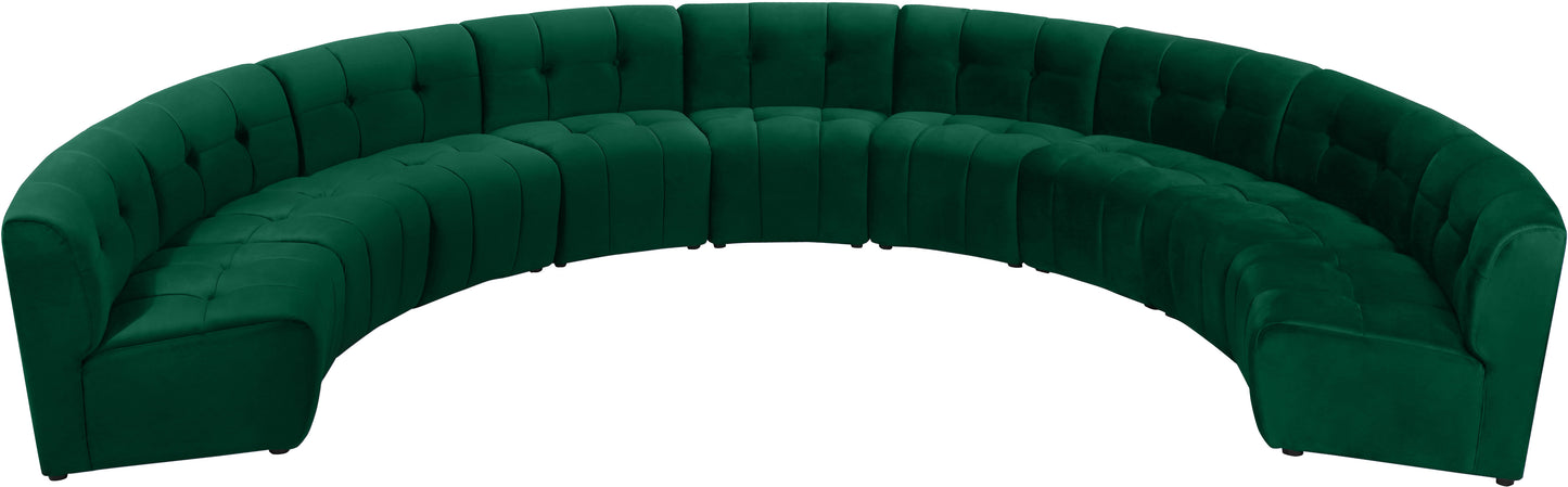 yara green velvet 9pc. modular sectional pc